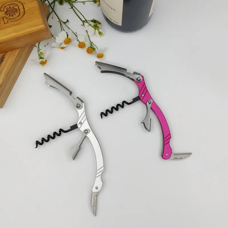 New Design Aluminum Handle Lever Corkscrew Wine Bottle Opener