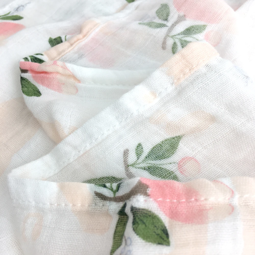 Manufacturer Muslin Swaddle Blanket Large Size 120cm Organic 100%Bamboo Muslin Baby Blanket Kids Wrap Swaddle Muslin Blanket