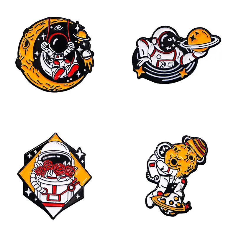 Оригинальный Хэллоуин Тыква призрак Сова астронавт серии Пользовательские Металлические Значки для шапок