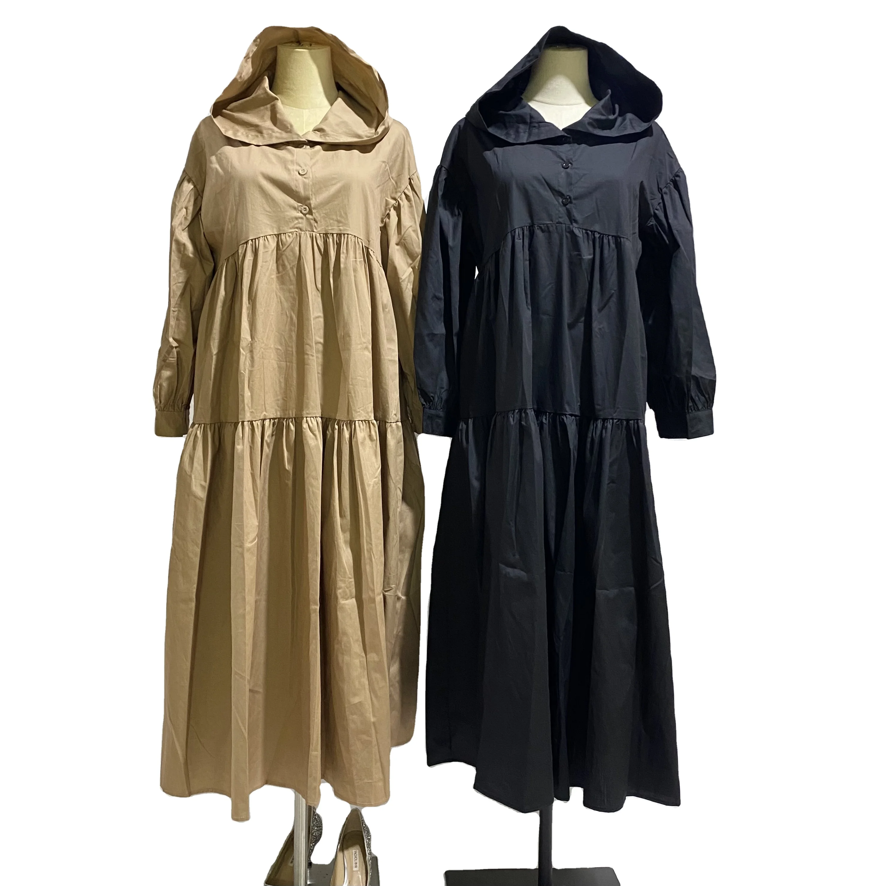 Turkey Long Sleeve Muslim Women Wholesale Dubai Abaya Solid Color Dress Children Women Muslim Islamic Clothing Hijabs