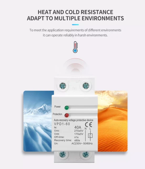 40A 63A 230V Household Din rail automatic recovery reconnect over voltage and under voltage protective device protector
