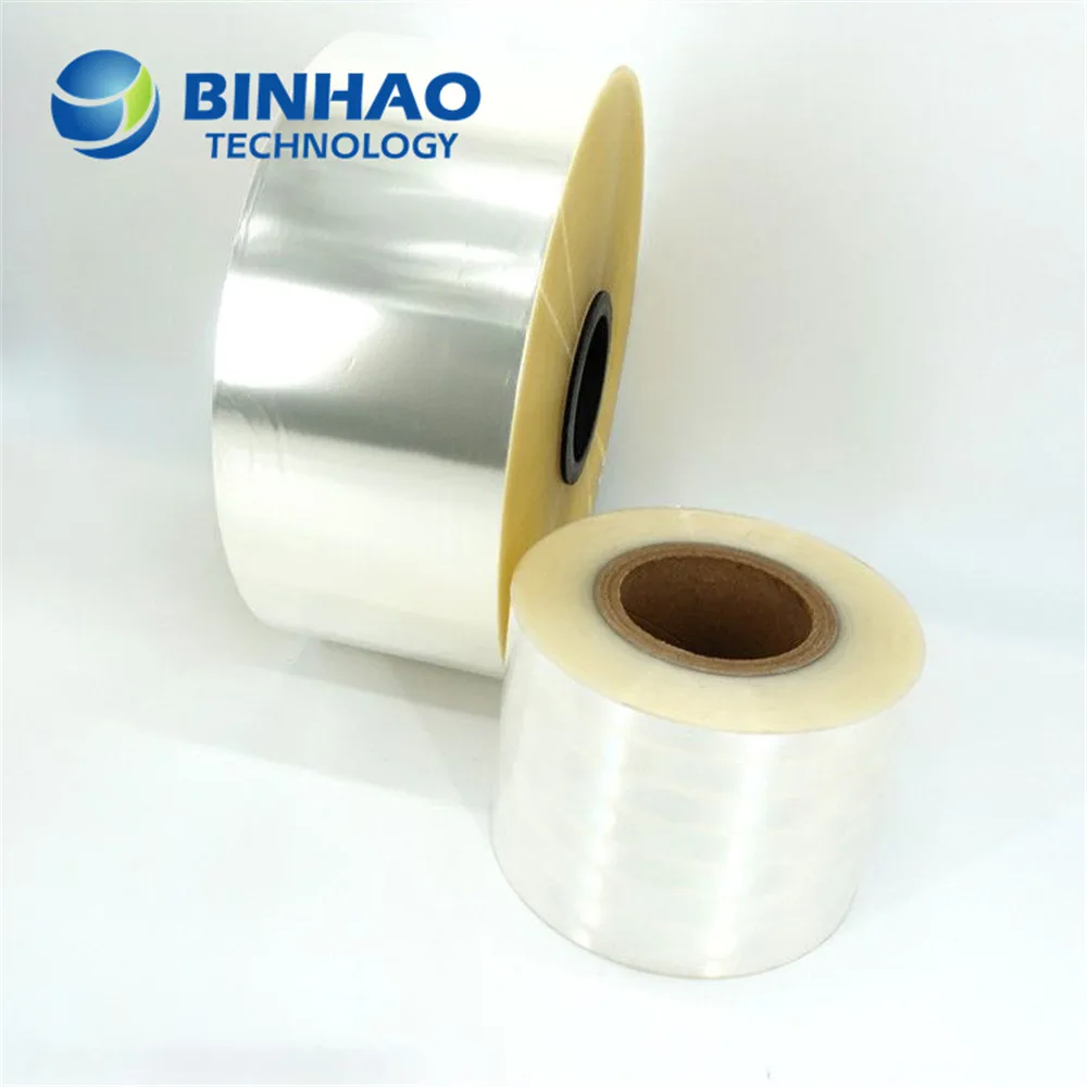 20 микрон БОПП термоусадочная пленка без пузырьков пластиковый полиэстер для упаковки коробки сигарет упакованный поддон