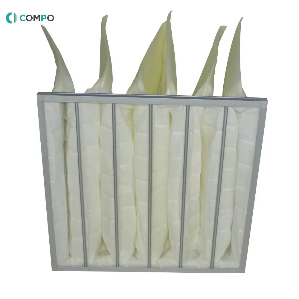 Pocket synthetic fiber industrial air filter 6 pockets 8 pockets