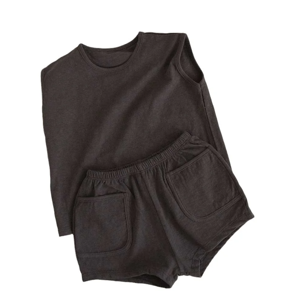 wholesale fashion kids girls clothes sets boys and girls clothes summer clothing short sleeves shirts with shorts 2 pcs sets