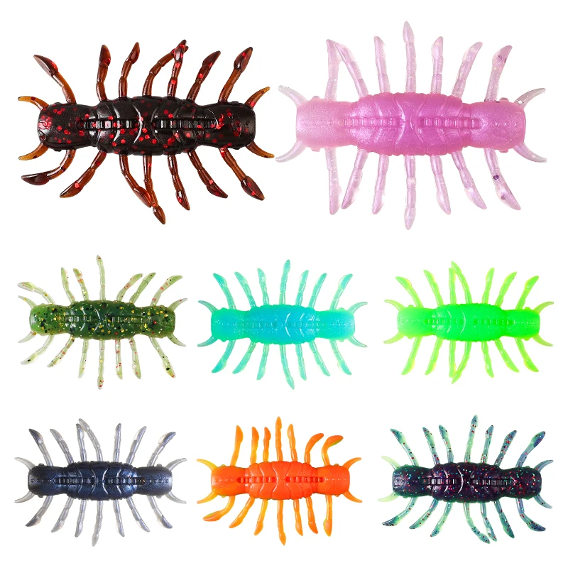 Palmer 4cm 2g 4pcs/box artificial soft shrimp fishing lure soft lobster fishing bait TPE lures with sequins saltwater freshwater