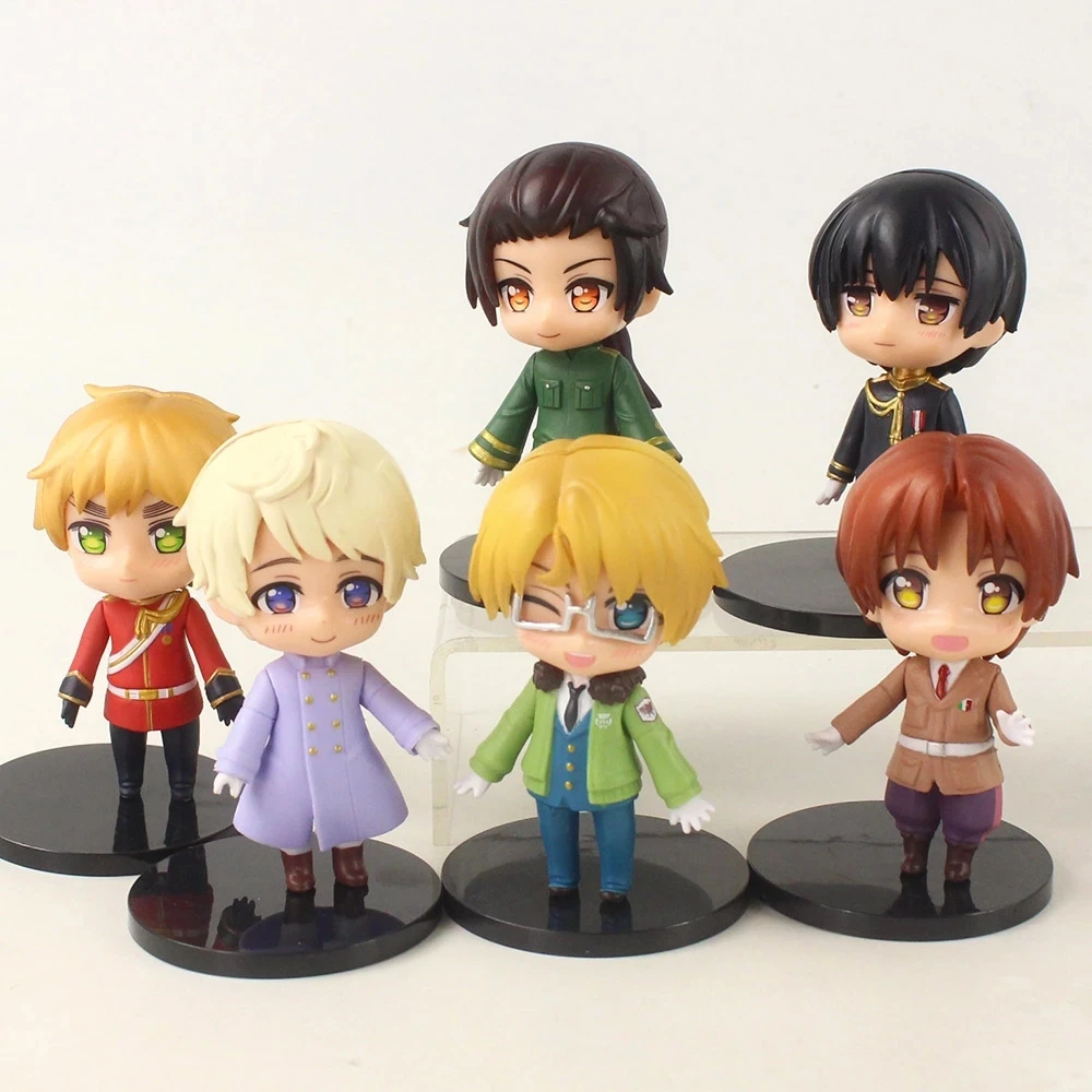 6pcs/set Anime Figure Hetalia 9.5cm PVC Action Figures Doll (OPP BAG)