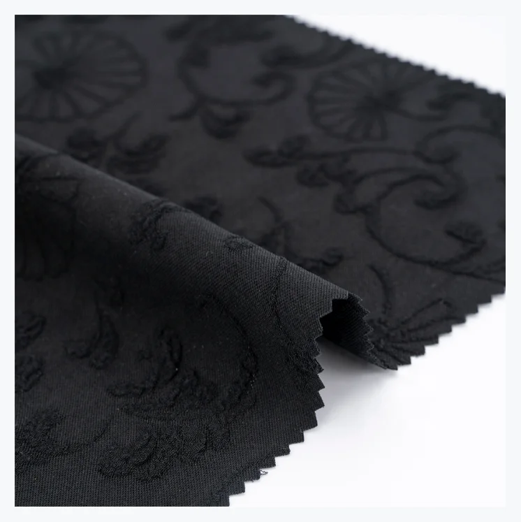 ABAYA FABRIC MANUFACTURER SUPPLY Dubai Market Polyester Jacquard Abaya Fabric Formal Black for Fashion Islamic Clothing