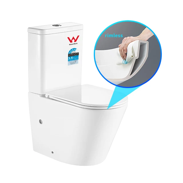 Rimless toilet two piece toilet with WELS WaterMark Australian Euro CE  hot sale style