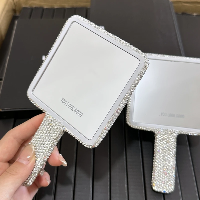 Square Makeup OEM logo makeup mirror cosmetic hand mirrors lash wholesale bulk handheld heart mirrors