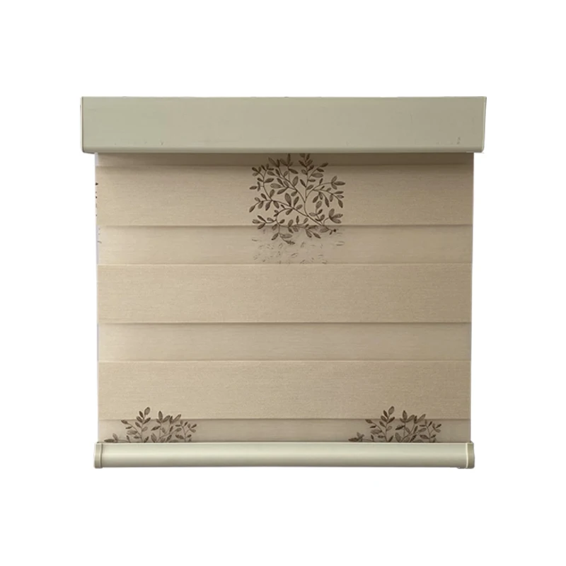 Jacquard flower pattern zebra blinds wifi control motorized dual zebra blinds