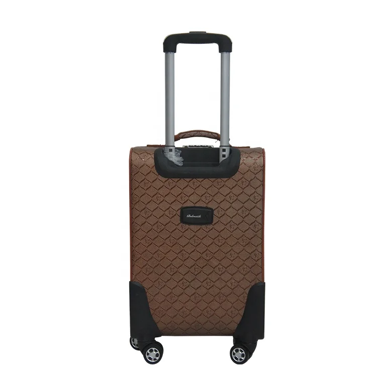 China Manufacturer High quality PU leather 4 Wheels Trolley Luggage bag Sets