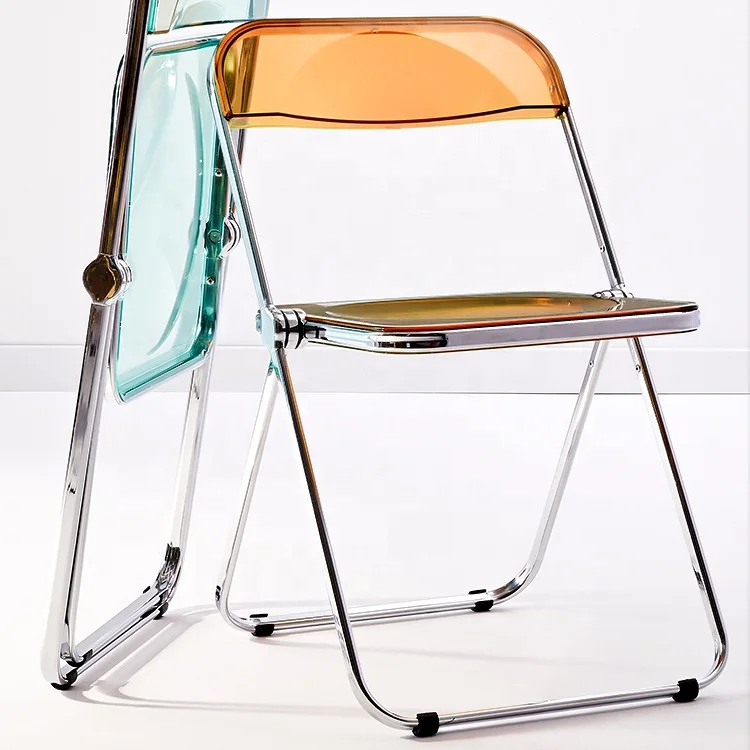 Dining Chairs Folding Foldable Acrylic Luxury Nordic Cheap Home Furniture Room Restaurant Dinning Modern Metal Dining Chairs