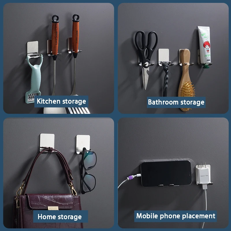 Wall Mounted Stainless Steel Shaver Rack Adhesive Functional Scraper Holder Designed Scratch-Free Design Welcome