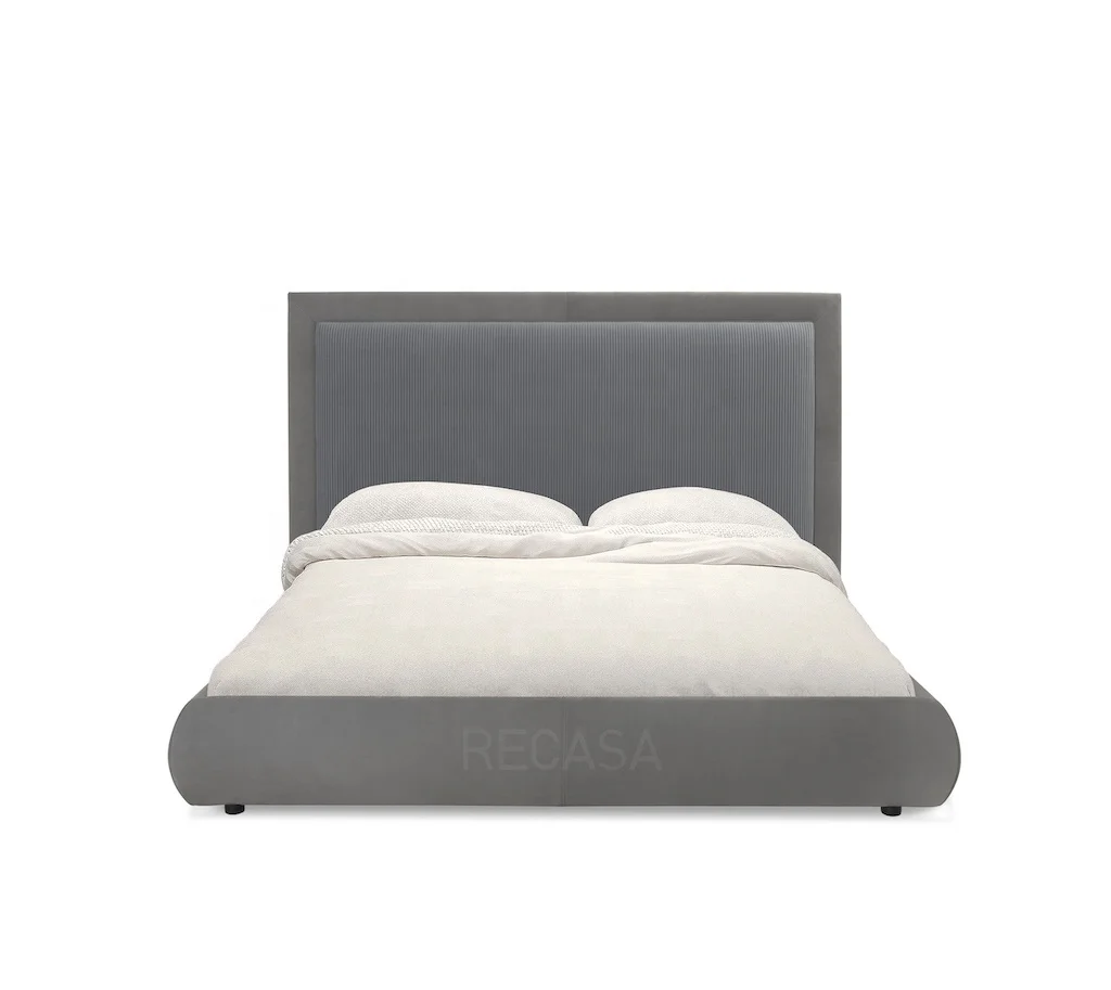 Fabric upholstered wood frame hotel beds modern hotel furniture hotel bedroom sets