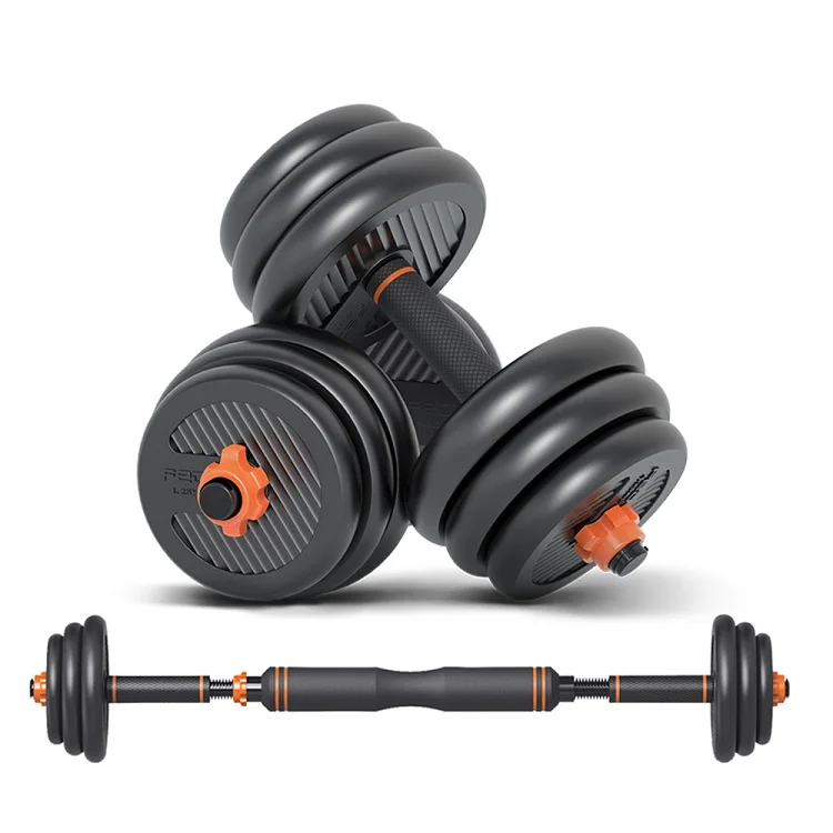 
New style 6 in 1 adjustable fitness equipment barbell set kettle bell combination suit dumbbell set 