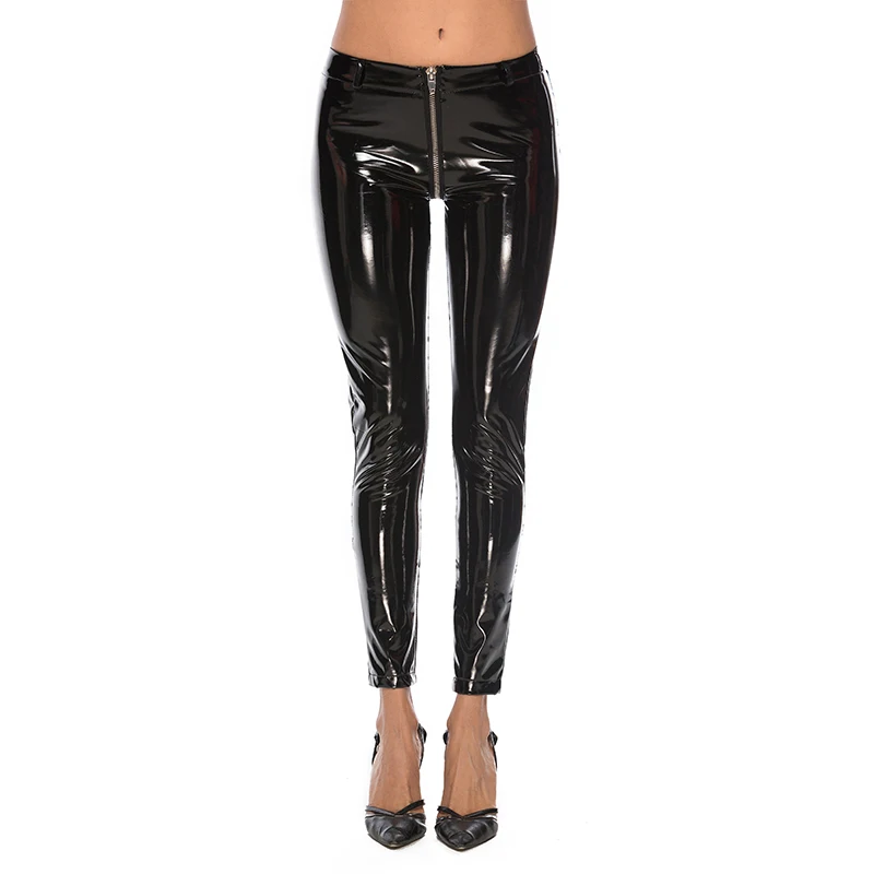 HKMN Sexy Womens Faux Leather High Waisted Leggings