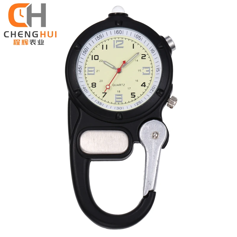 Customized Logo Vintage Clock Mountaineer Fob Medical Sports Watches Carabiner Clip Pocket Watch
