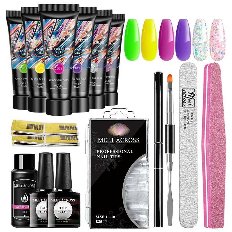 Набор для удлинения ногтей, 2020, 15 мл, 6 цветов