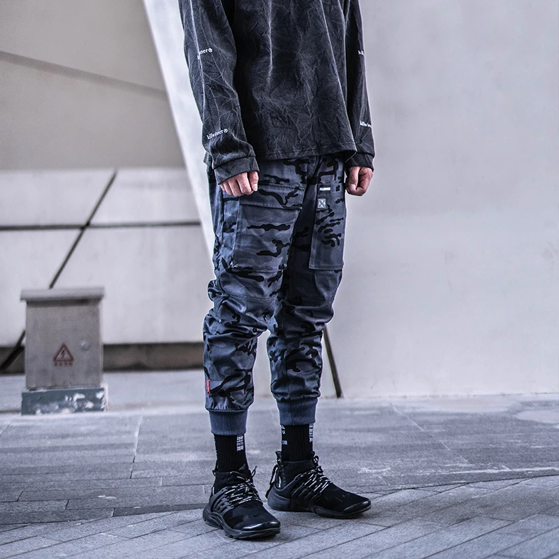 KILLWINNER street casual joggers sweatpants trend function loose hip hop cotton camouflage pants men
