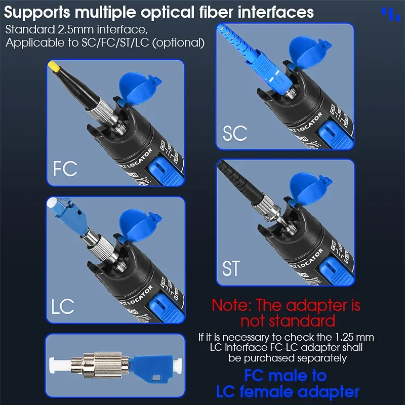 1mw Visual Fault Locator AUA-1 with Metal fuselage for optical fiber breakpoint detector 5km VFL