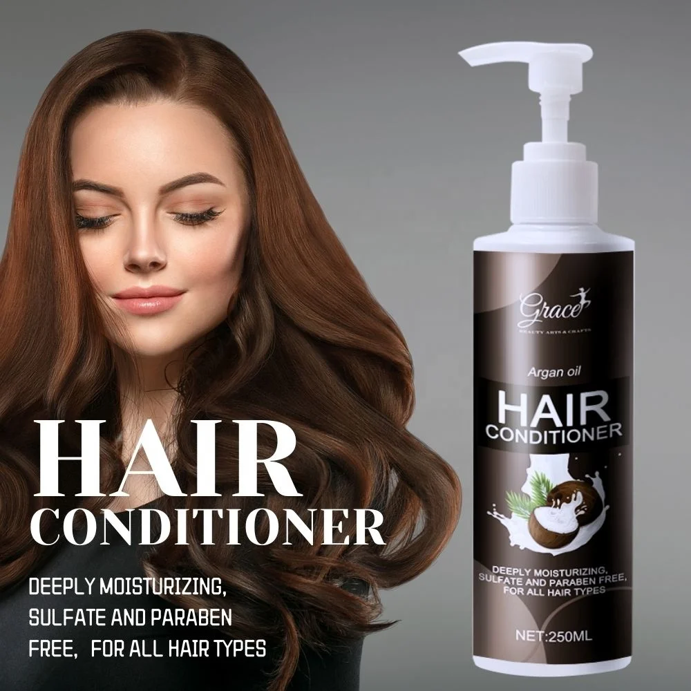 Private label Hair Smooth Silky Deep Nourish Strengthen Broken Hair coconut Argan Oil Wig Care Hair Masque Conditioner Shampoo