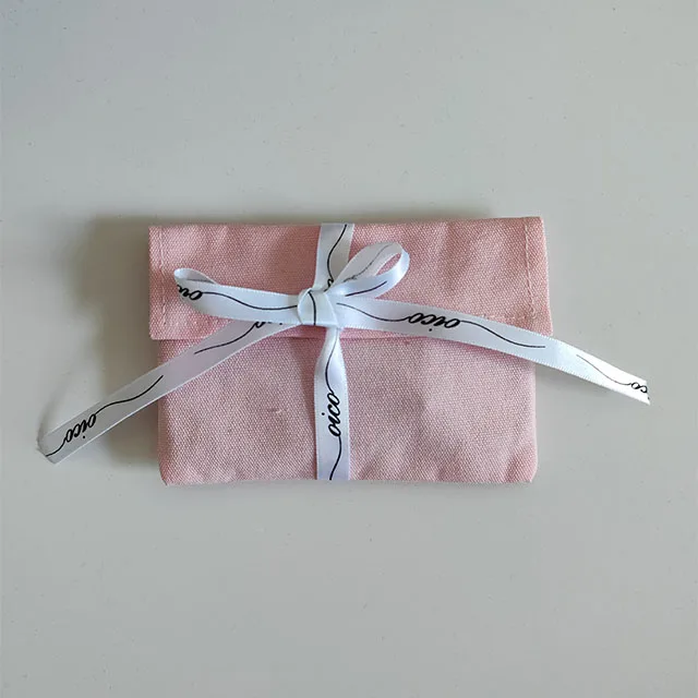 Reusable Organic Pink Canvas Envelope Dust Bags For Baby Clothes Cotton Flap Gift Handbag Dust Bags