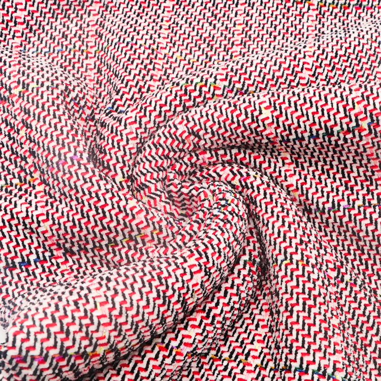 Fantasy candy colorful 100% polyester yarn dyed suit woollen tweed fabric for clothing