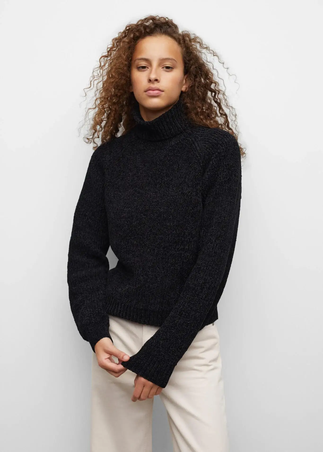 2022 New Trend Rolled Neck Long Raglan Sleeve Straight Design Half Cardigan Knit Top Winter Sweater for Women