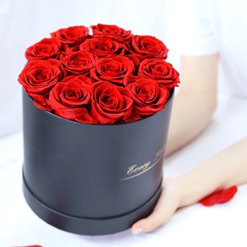 Hot Selling Preserved Dome Long Life Eternal Red Roses Preserved Flower from Scent for Wedding Centerpiece