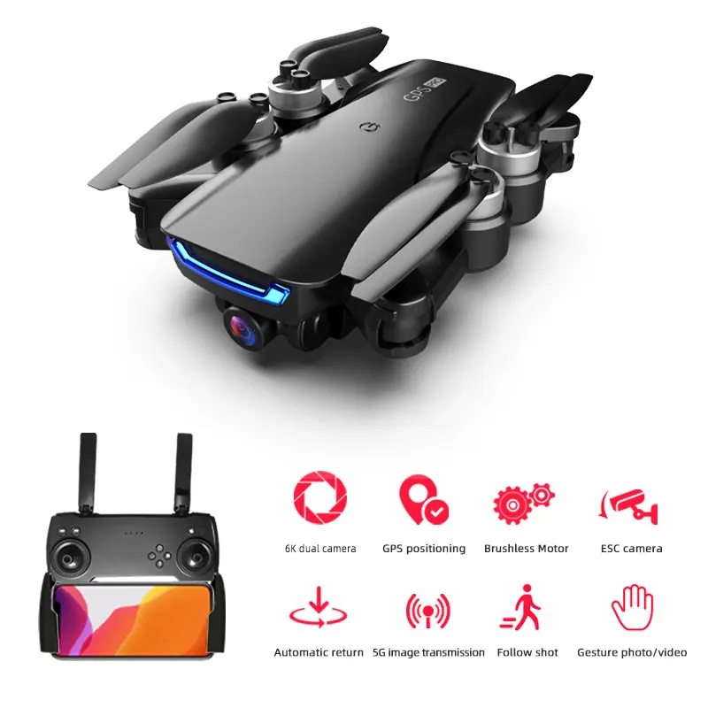  Профессиональные Мини-дроны LU5 Pro 4K бесщеточный двигатель с дистанционным управлением складной Gps радиоприемник