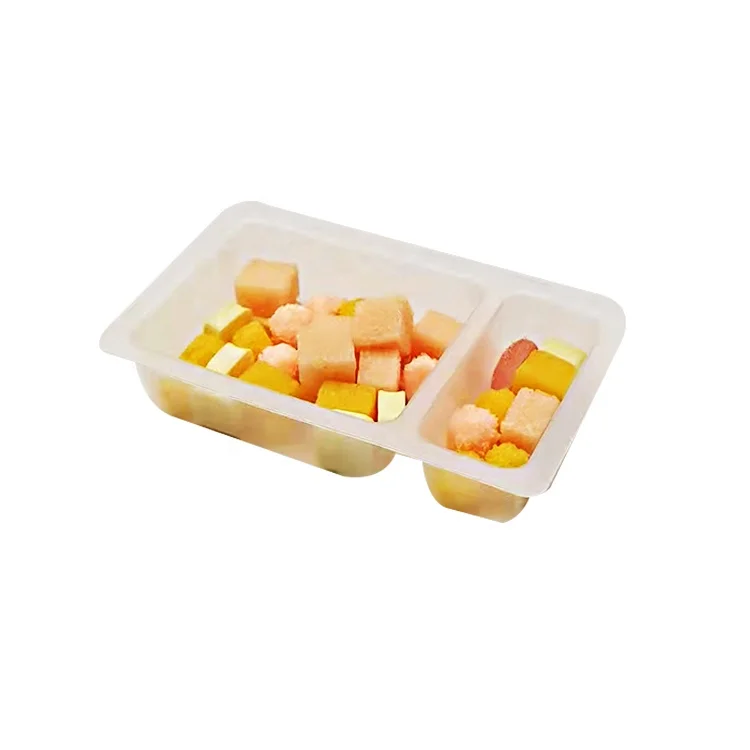 Food Grade 2 Compartment PP Plastic Clear Blister Sauce Insert Tray