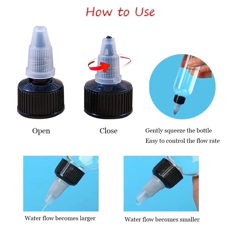 Custom 4oz 120ml 8oz 240ml Plastic PET Sauce,lube,Squeeze liquid bottle with 24/410 24mm Plastic PP Twist Top Screw Caps Lids