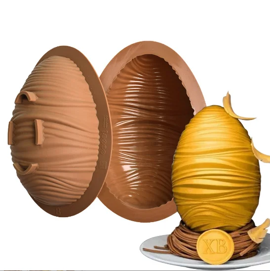 OEM Baking Supplier INS Style Cake Decorating Accessories Easter Dinosaur Egg Silicone Chocolate Mousse Mould