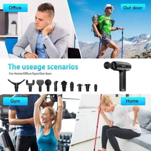 Dropshipping Lcd 30 Speed Mini Digital Cordless Fascia Massager Body Therapy Muscle Vibration Message Gun