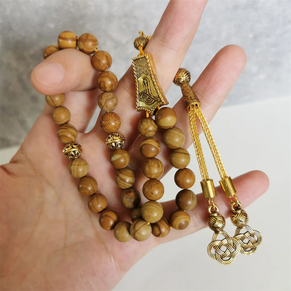 Натуральный камень Tasbih 33 бусины браслет мусульманские аксессуары ИД Адха молитвенные ювелирные изделия драгоценный четки