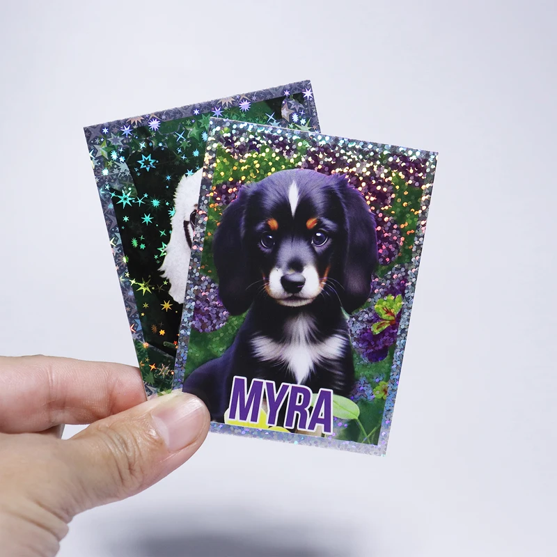 Custom booster packs trading cards foil  holographic rainbow card with Aluminum film bag