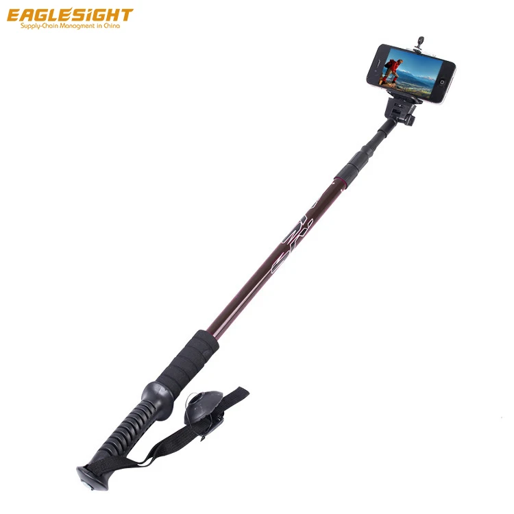 Multiple Function Trekking Pole Selfie Stick Ultralight Aluminum Trekking Pole with camera mount