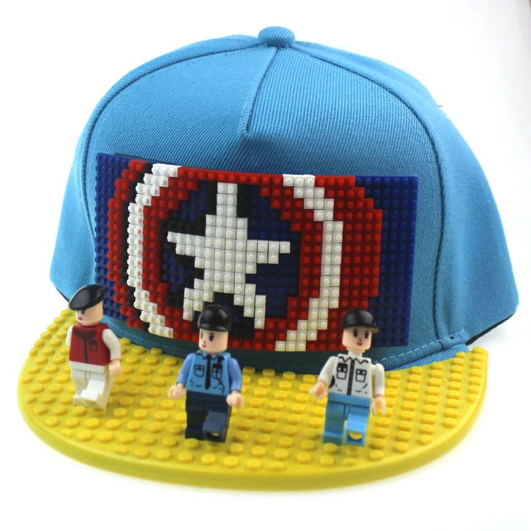 Factory Direct Sale DIY Building Bricks Flat Brimmed Cap with Pixel puzzle games Blocks Christmas hat