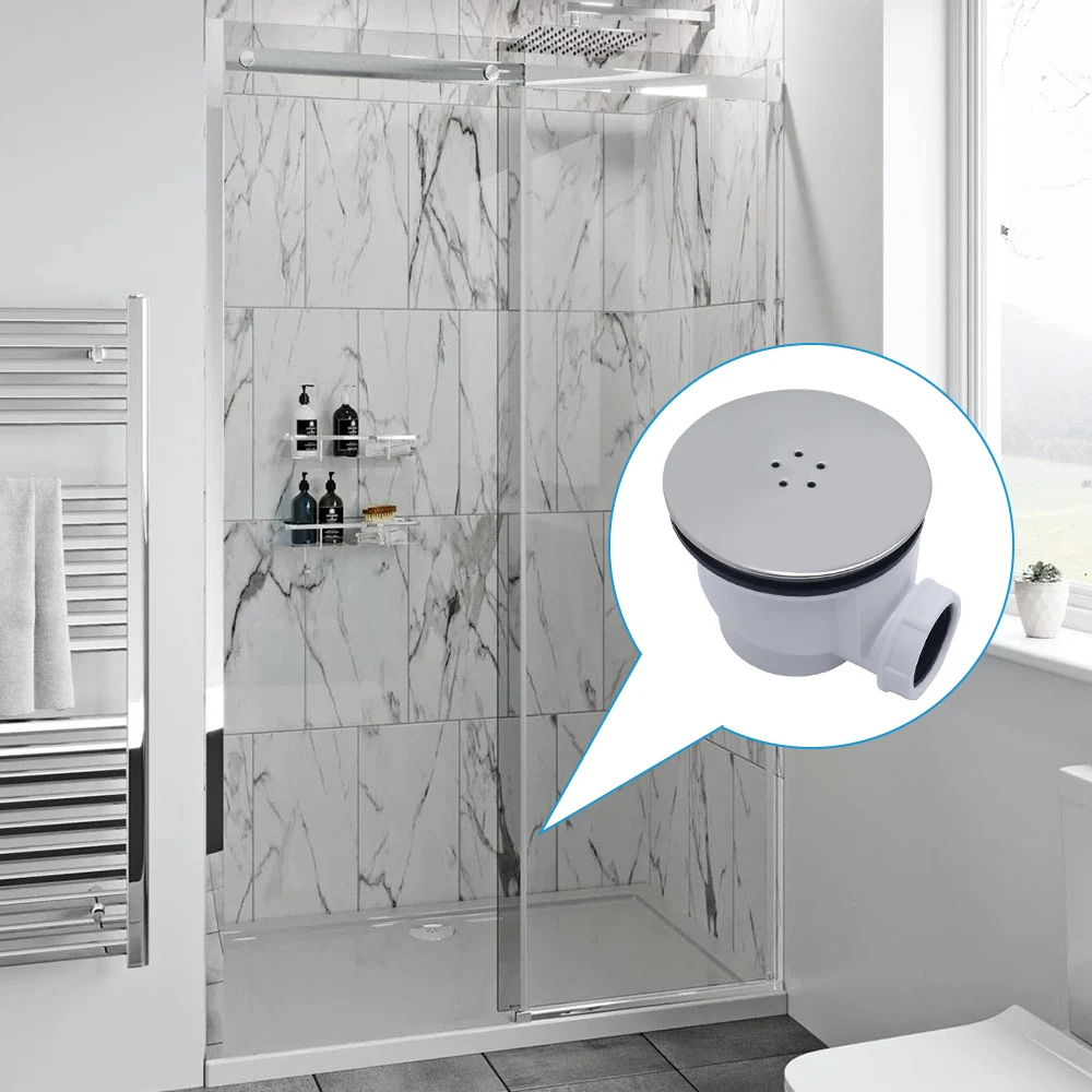 GUIDA 718038 High Quality Factory Supply PP Main Body 90mm Hole Size Fast Flow Shower Waste Drain with SS304 Coated ABS Cover