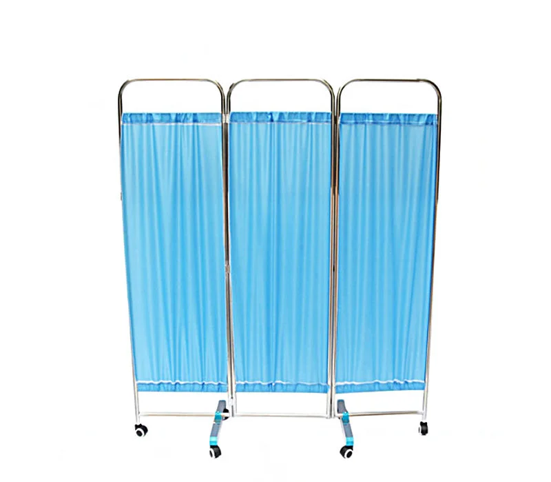 Cheap Medical Patients 3 Fold Ward Screen Hospital Bed Side Screens Stainless Steel ward screen