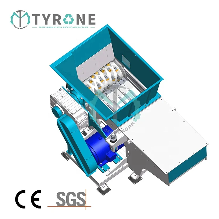 2500 кг/ч измельчитель пластиковых твердых материалов, машина для измельчения ткани с одним валом, машина для измельчения текстиля