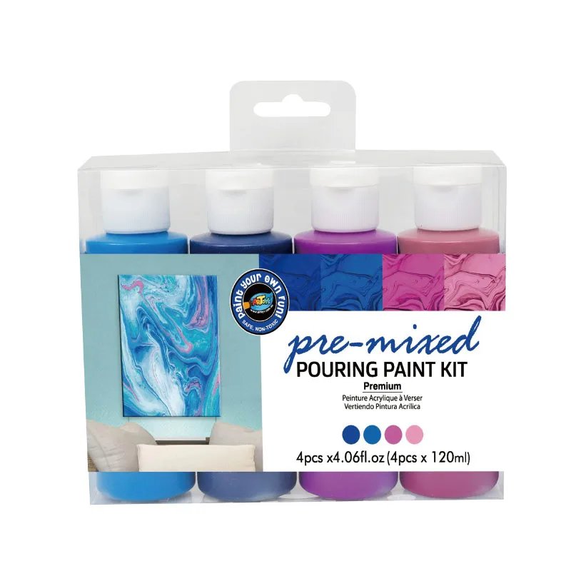 Wholesale Bottled 120ml DIY Pre-mixed Fluid Acrylic Pouring Paint for Canvas