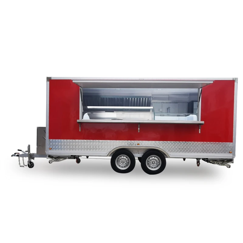 Mobile Food Trailer Full Equipment Food Trucks For Sale Tacos Coffee Cart Restaurant BBQ Food Kiosk Trailer