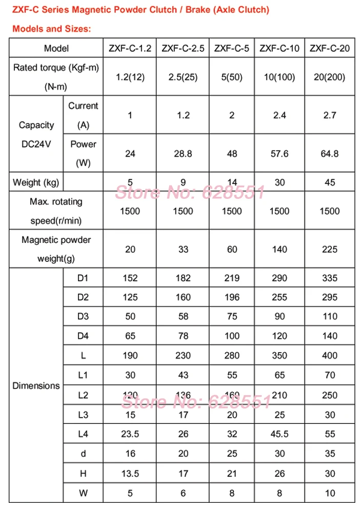 ZXF-C-10 Model 100N.M Tension Magnetic Powder Clutch Plastic Laminating Coating Machinery Magnetic Powder Brake Axle Clutch