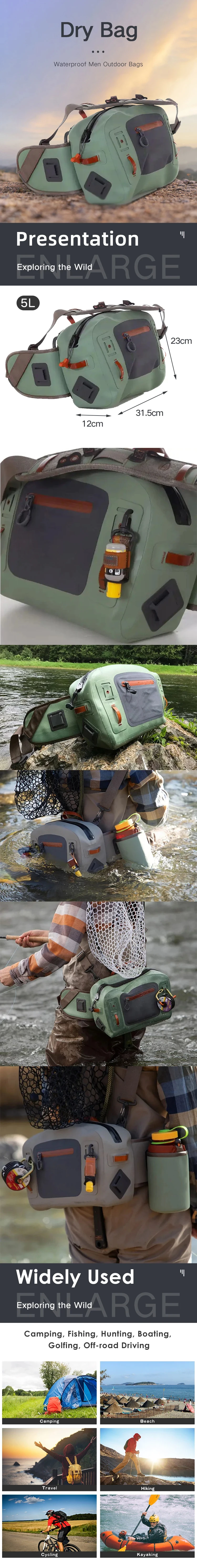 OEM High Quality Fishing Tackle Bag TPU Fishing Tackle Waist Hip Bag  Waterproof Men Outdoor Bags waterproof fishing fanny pack
