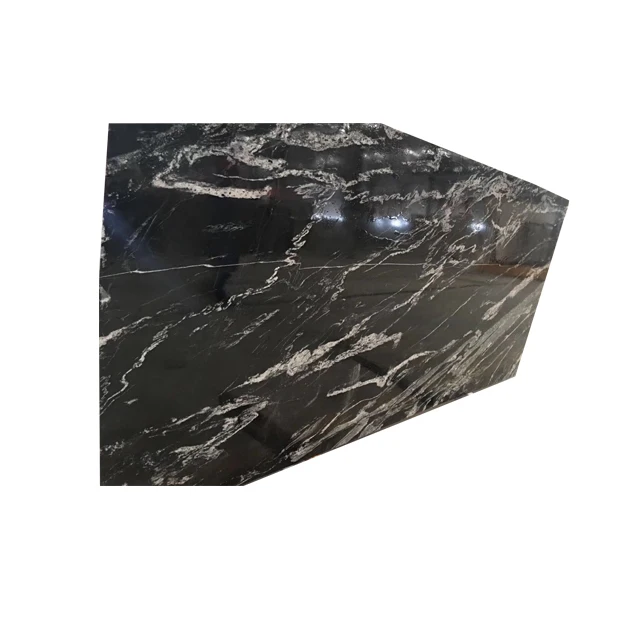 cut to size Chinese cheap natural polished marble tiels black Marble with white veins