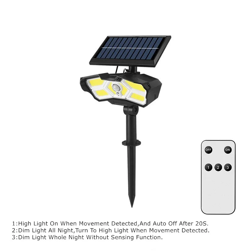 2022 New Arrival Two Installation Ways Outdoor IP65 Waterproof Split Solar Garden Landscape Spot Light With Motion Sensor