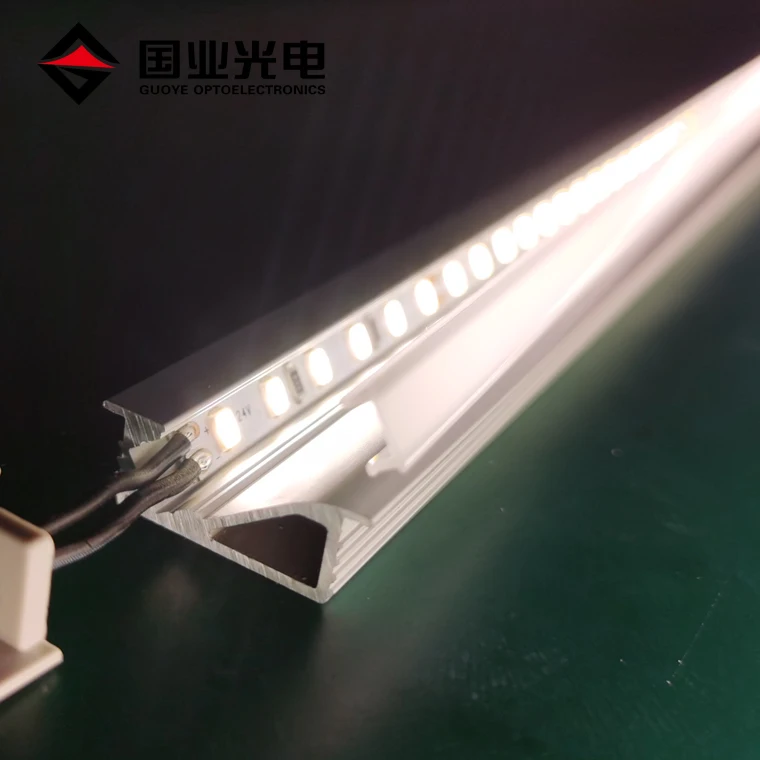24*9 мм алюминиевый профиль встраиваемый шкаф линейный светодиодный свет 45 градусов наклонное скошенное освещение