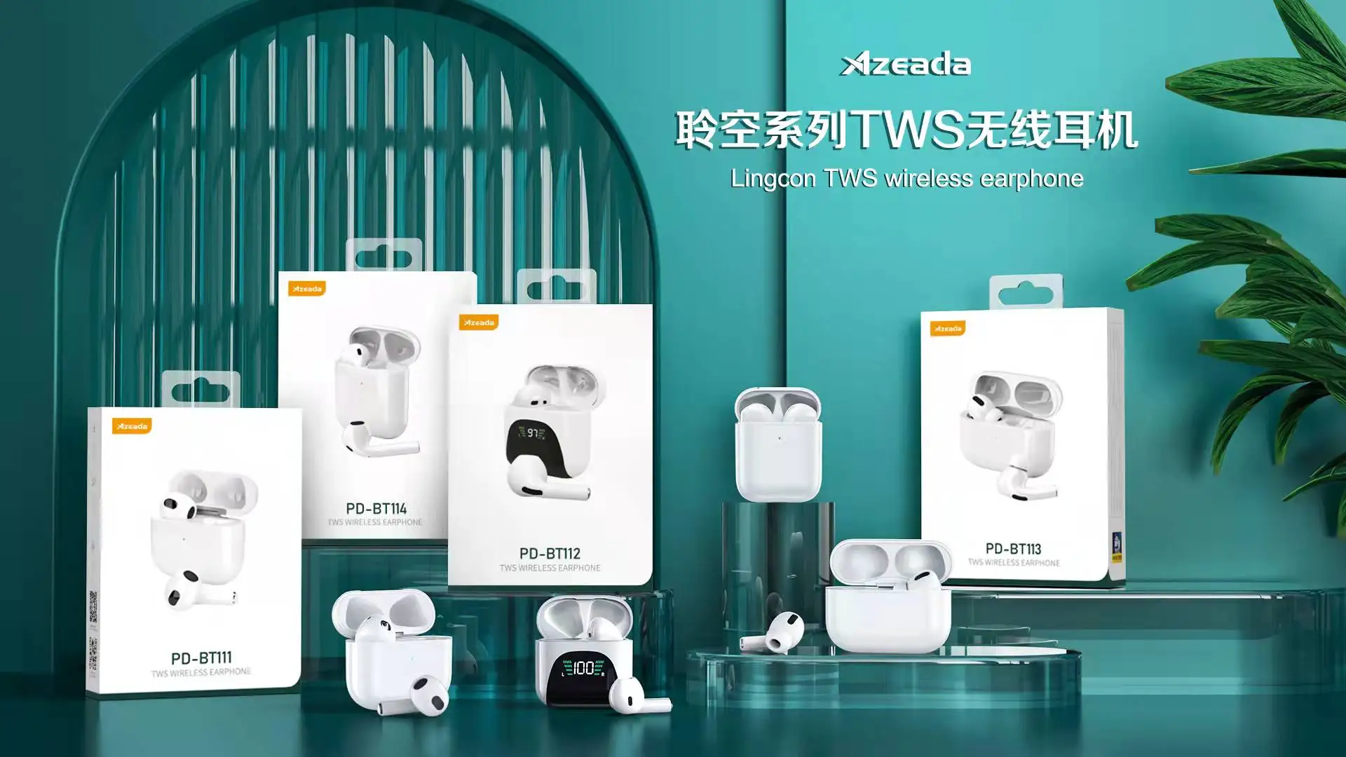 PRODA/AZEADA Lingcon Series 2nd 3rd 4th Generation TWS Earbuds 5.0 Blue Tooth Wireless Earphone Stereo Sound Headset