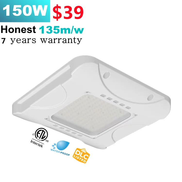 ETL SAA CE gas station led fixtures private housing dim 100w 120w 150w 200w 240w 250w led canopy light 3 cct 3power switchable